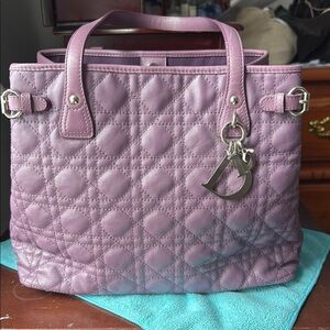 Christian Dior Panarea   Purple Quilted Handbag